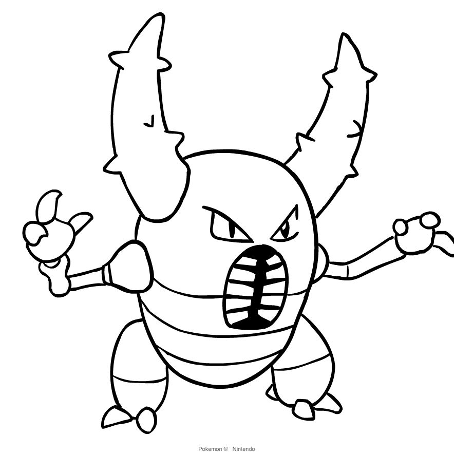 Pinsir من صفحة تلوين بوكيمون للطباعة والتلوين