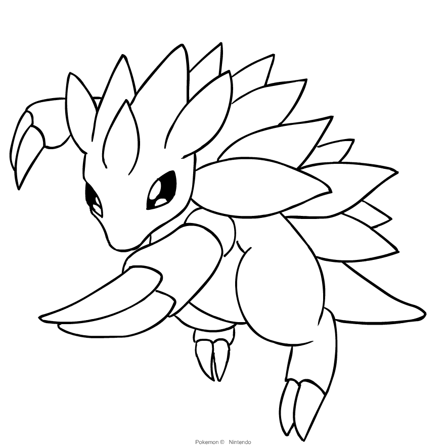 Sandslash from Pokemon first generation coloring page to print and coloring
