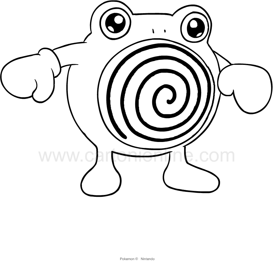 Poliwhirl from Pokemon coloring page to print and coloring