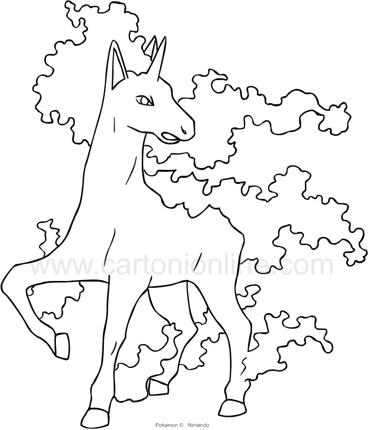 Rapidash from Pokemon coloring pages to print and coloring