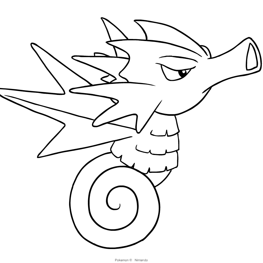 Seadra from Pokemon coloring page to print and coloring