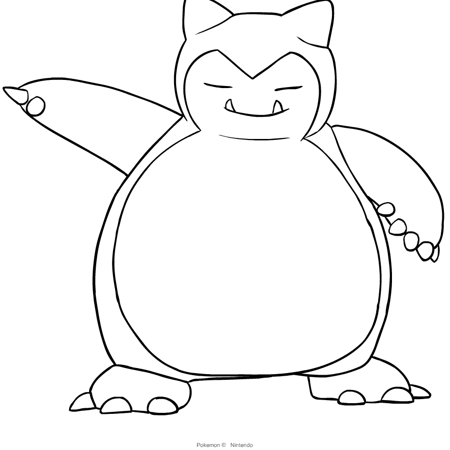 Disegno Snorlax dei Pokemon da stampare e colorare