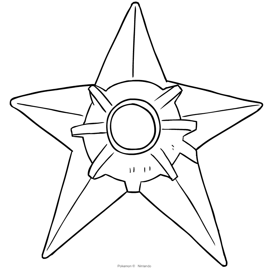 Staryu from Pokemon coloring page to print and coloring