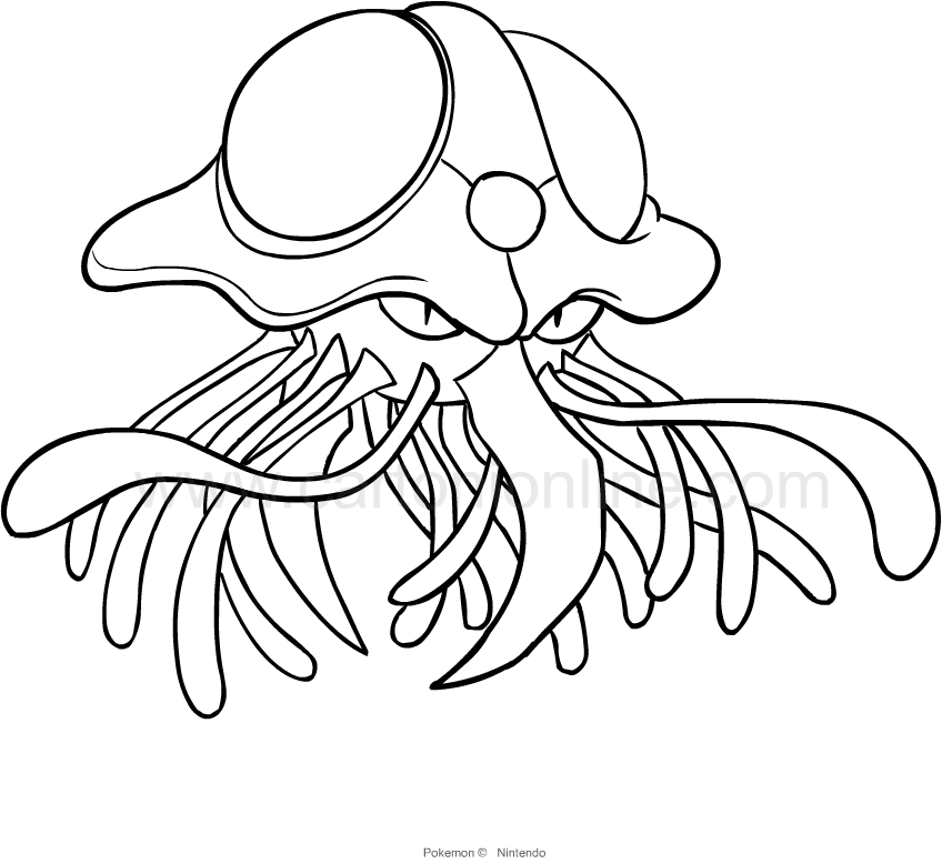Tentacruel from Pokemon coloring page to print and coloring