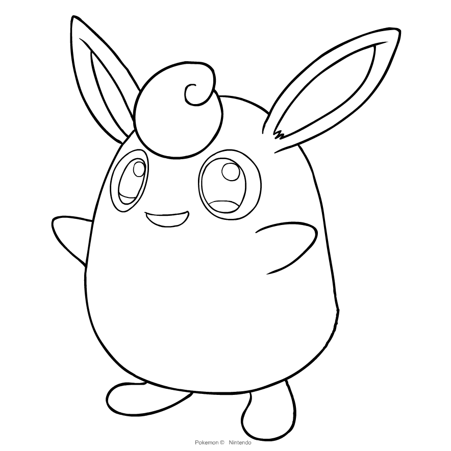 Wigglytuff från Pokémon för att skriva ut och måla