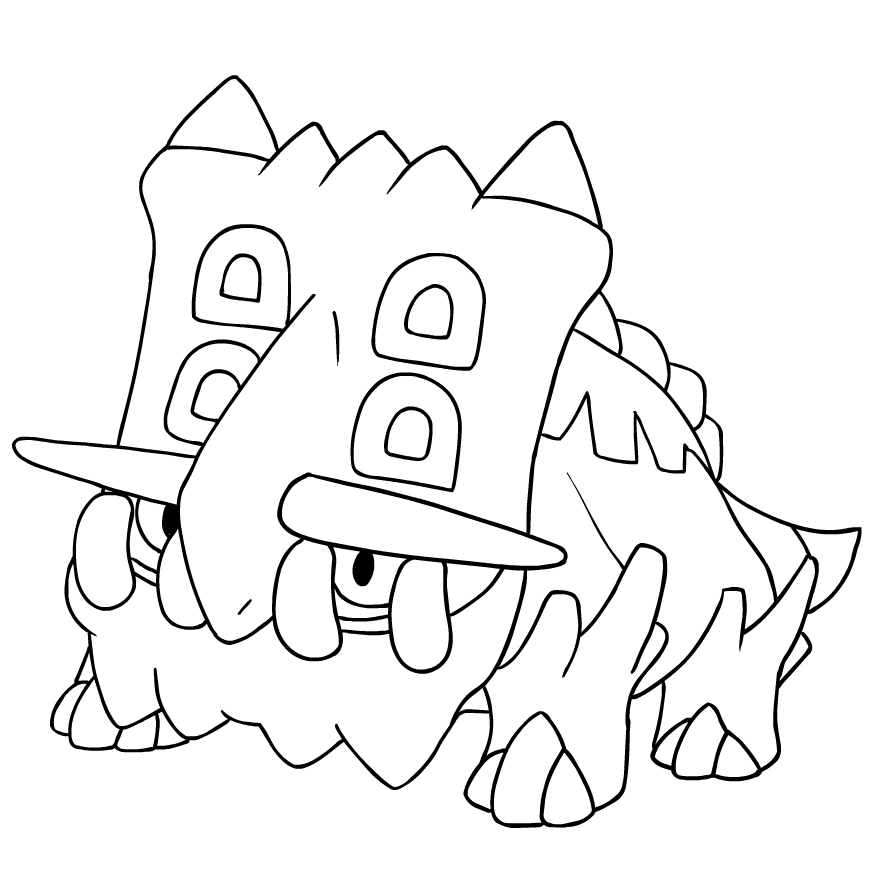 Bastiodon from the fourth generation of the Pokmon coloring page to print and coloring