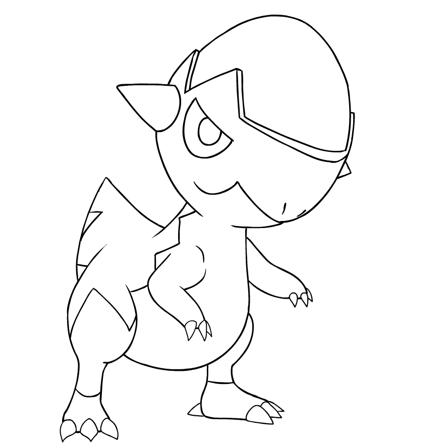 Cranidos from the fourth generation of the Pok mon to print and color