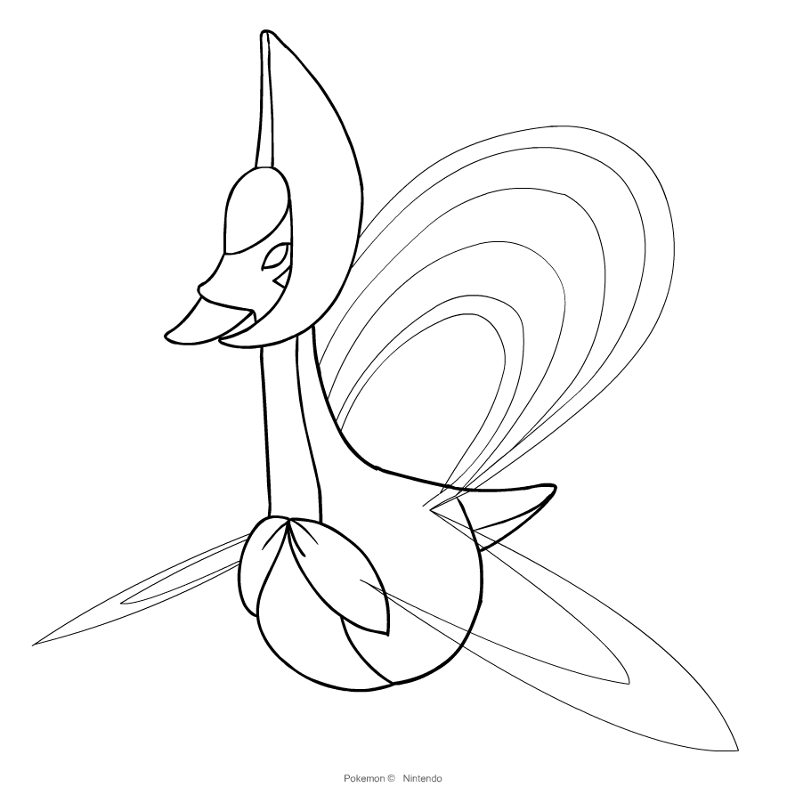 Cresselia من الجيل الرابع لبوكمون للطباعة والتلوين