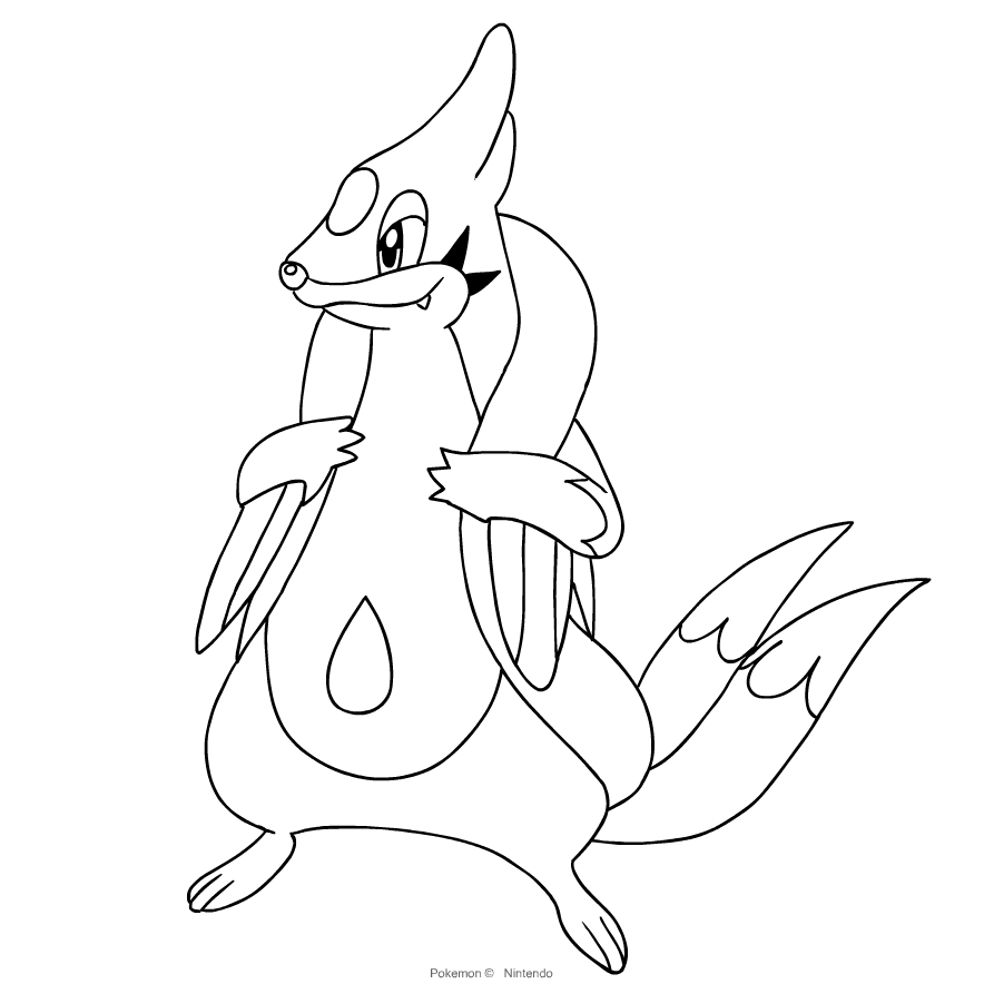 Floatzel from the fourth generation of the Pok mon to print and color