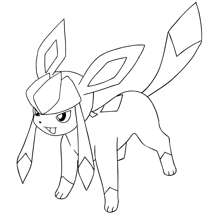 Glaceon from the fourth generation of Pok mon to print and color