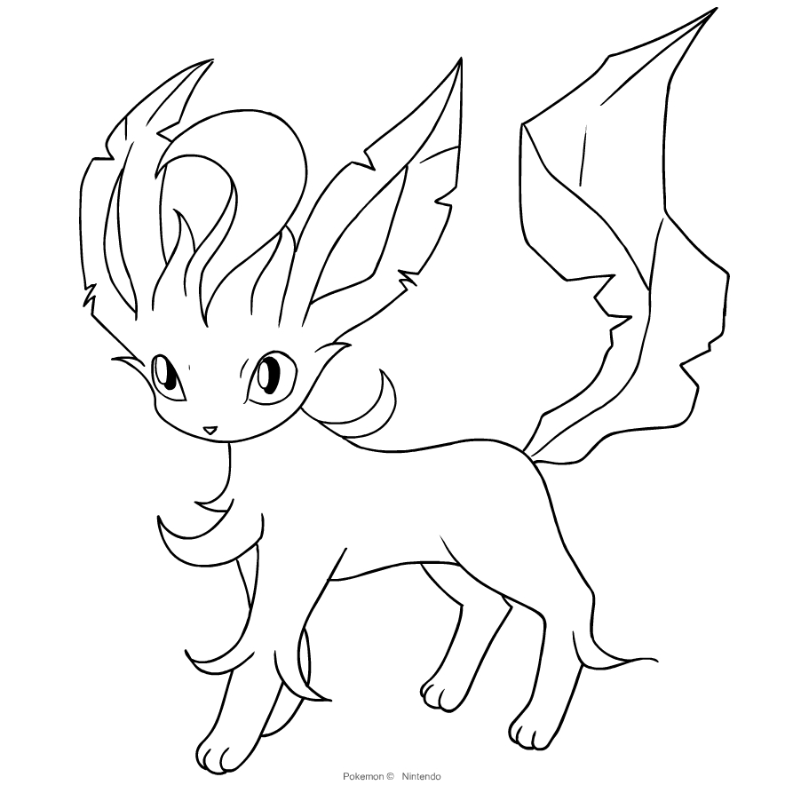 Featured image of post Pokemon Leafeon Coloring Pages Leafeon is the grass type pok mon and leafeon s weaknesses are bug flying fire ice and poison