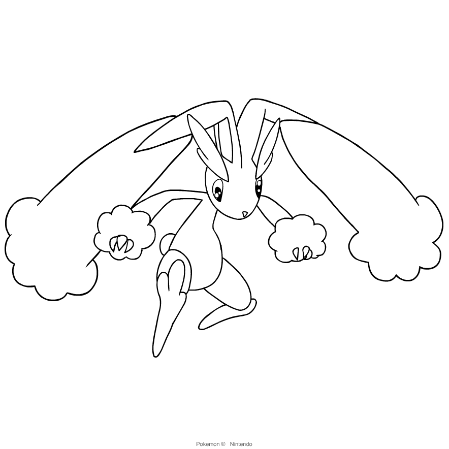 Lopunny from the fourth generation of the Pok mon to print and coloring