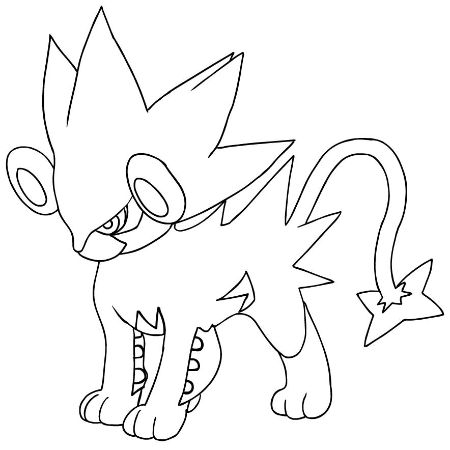 Luxray from the fourth generation of the Pok mon to print and color