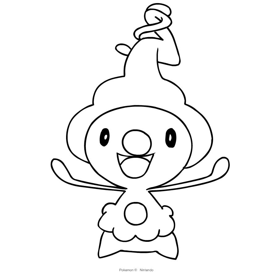 Dibujo de Mime_Jr del Pokémon de cuarta generación para imprimir y colorear
