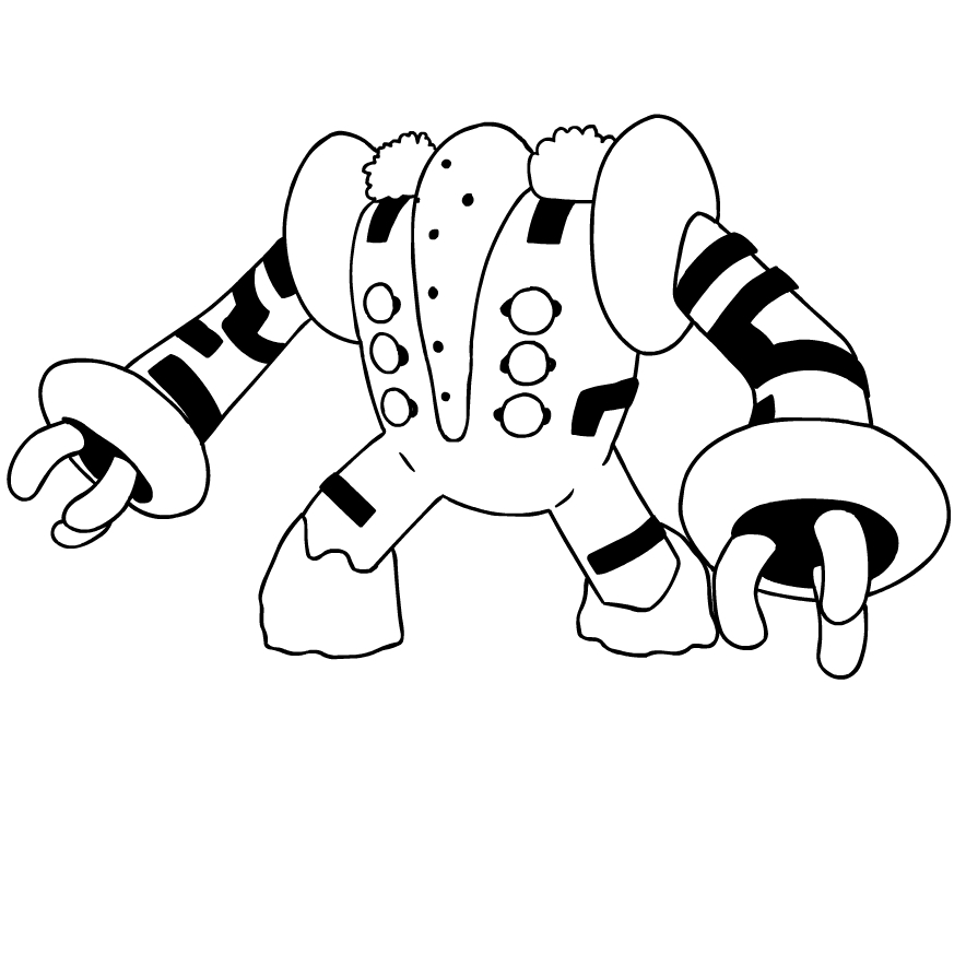 Regigigas from the fourth generation of the Pokmon coloring page to print and coloring