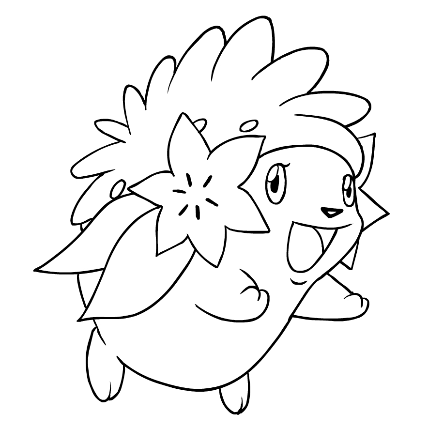 Shaymin from the fourth generation of the Pokmon coloring page to print and coloring