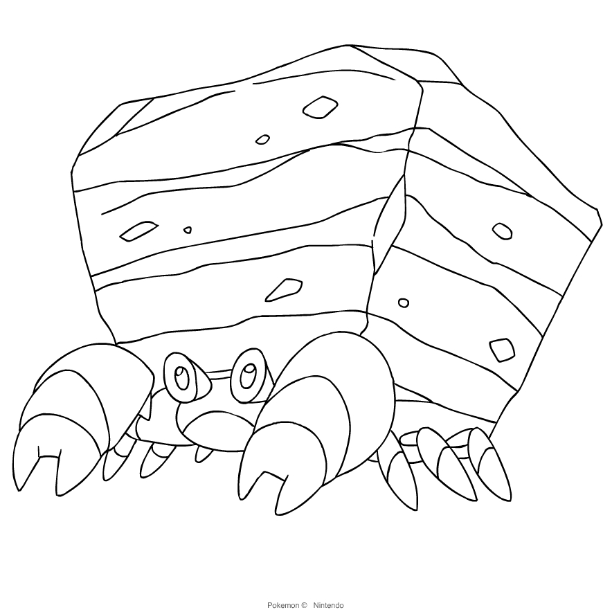 Disegno di Crustle dei Pokmon di quinta generazione da stampare e colorare