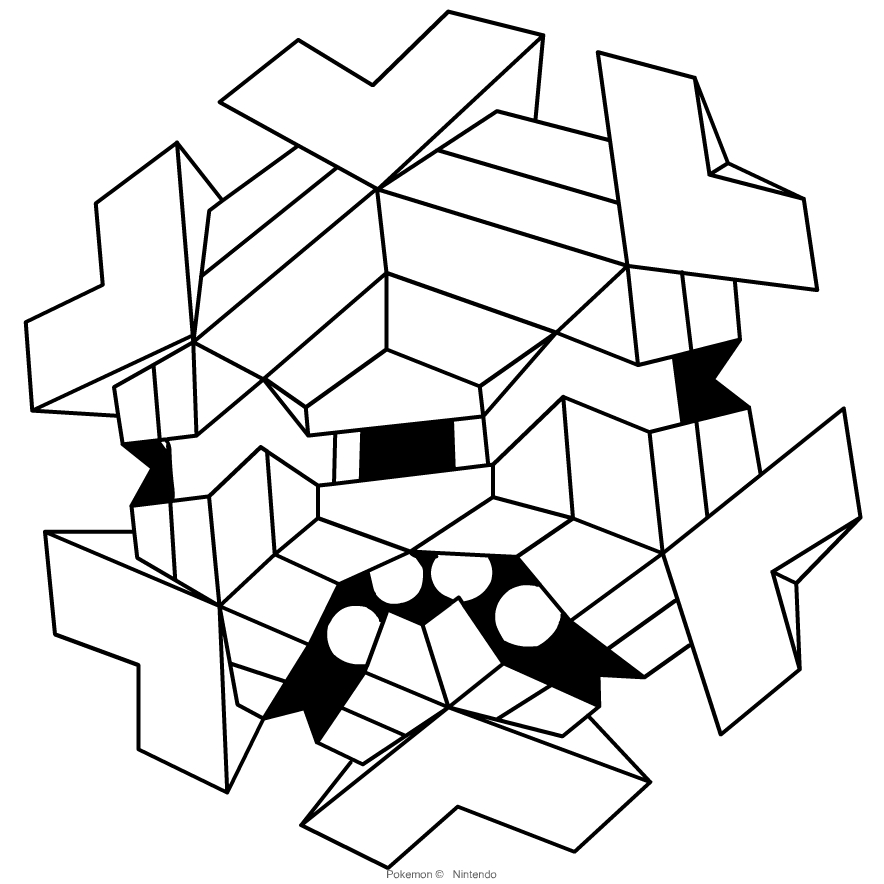 Cryogonal de la quinta generación de Pokémon para imprimir y colorear