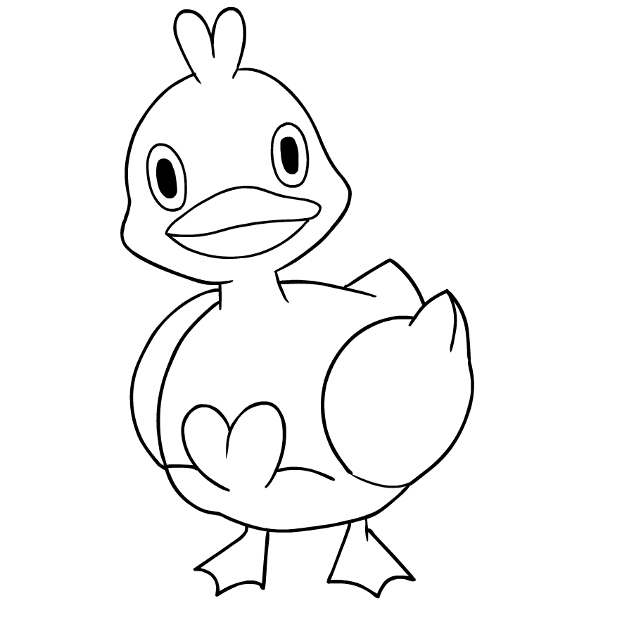 Ritning av Ducklett från femte generationens Pokémon för tryck och färg