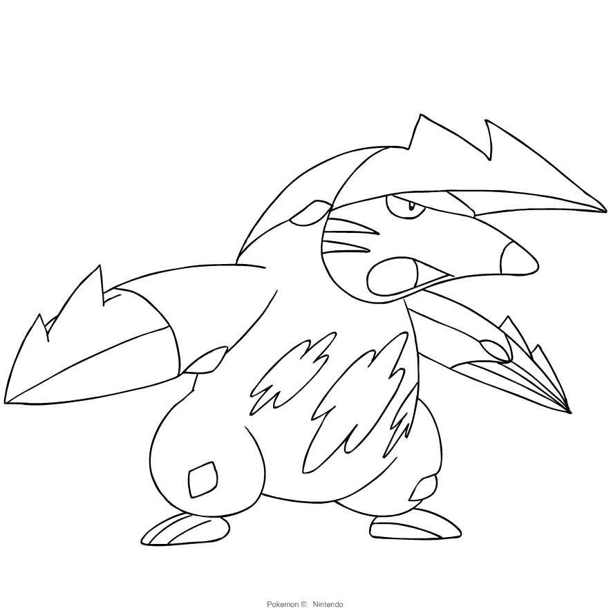Excadrill from the fifth generation of Pok mon to print and color
