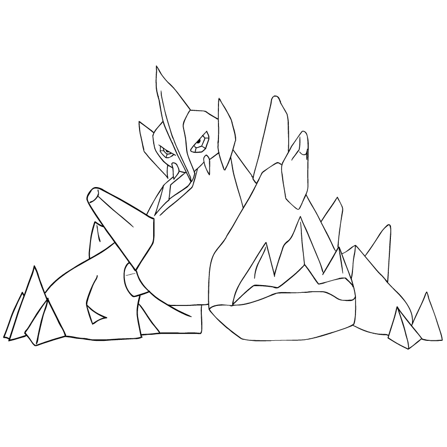 Disegno di Gigalith dei Pokémon di quinta generazione da colorare