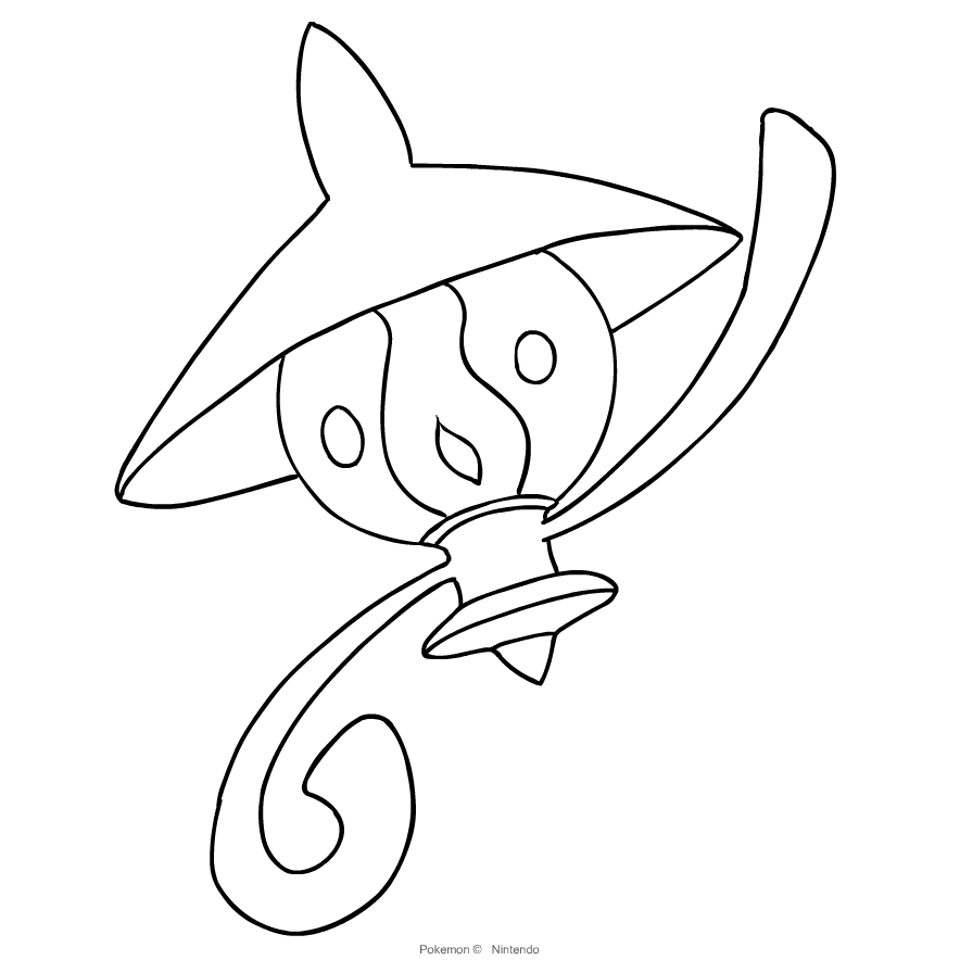 Lampent de la quinta generación de Pokémon para imprimir y colorear
