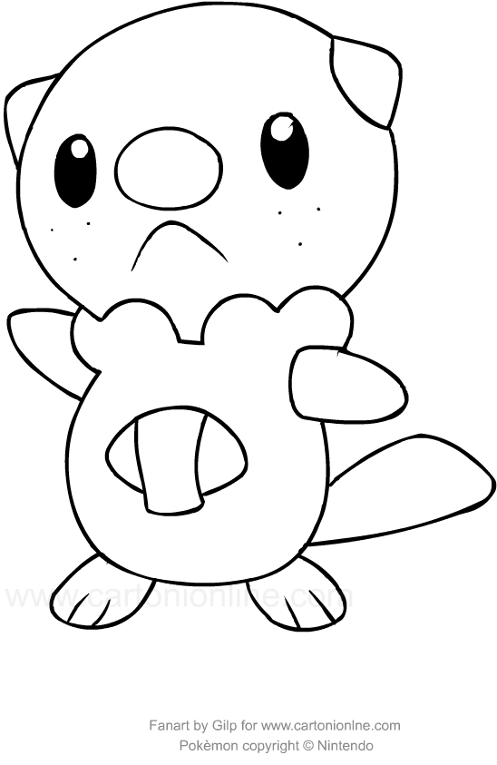Pokemon Oshawott coloring page to print and color