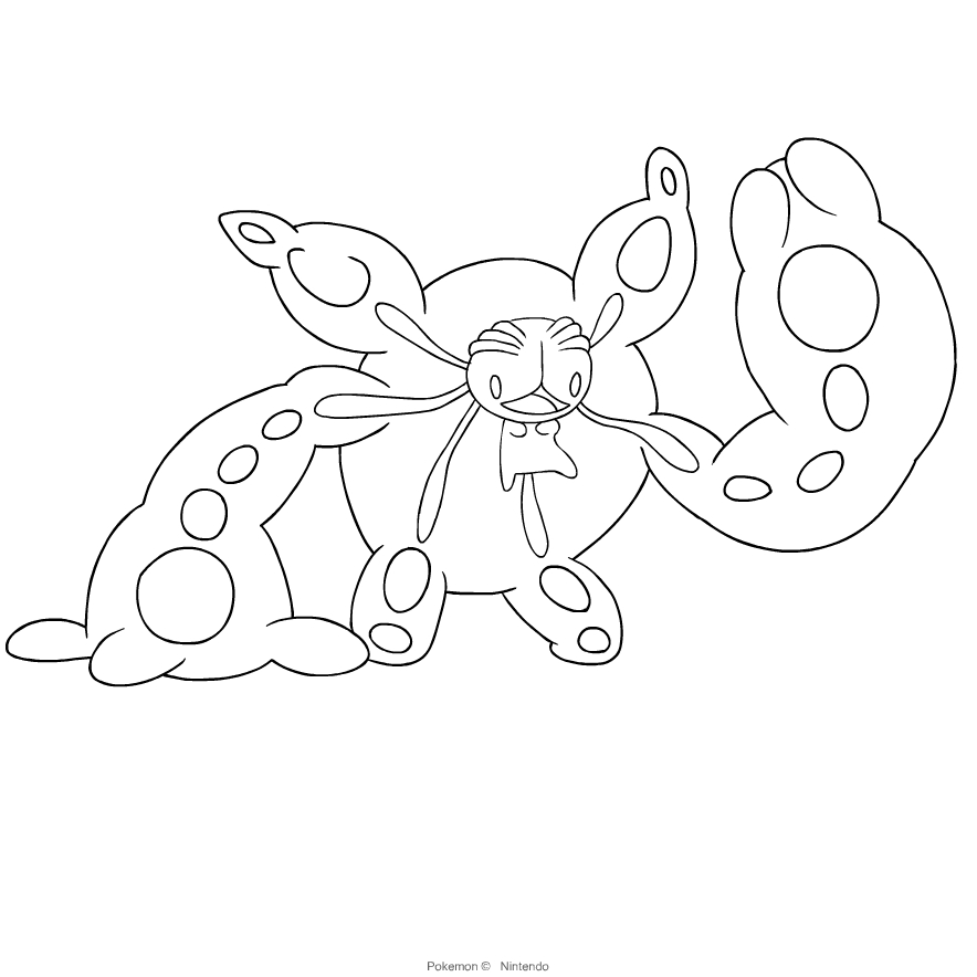 Dibujos de Reuniclus de la quinta generación de Pokémon para imprimir y colorear
