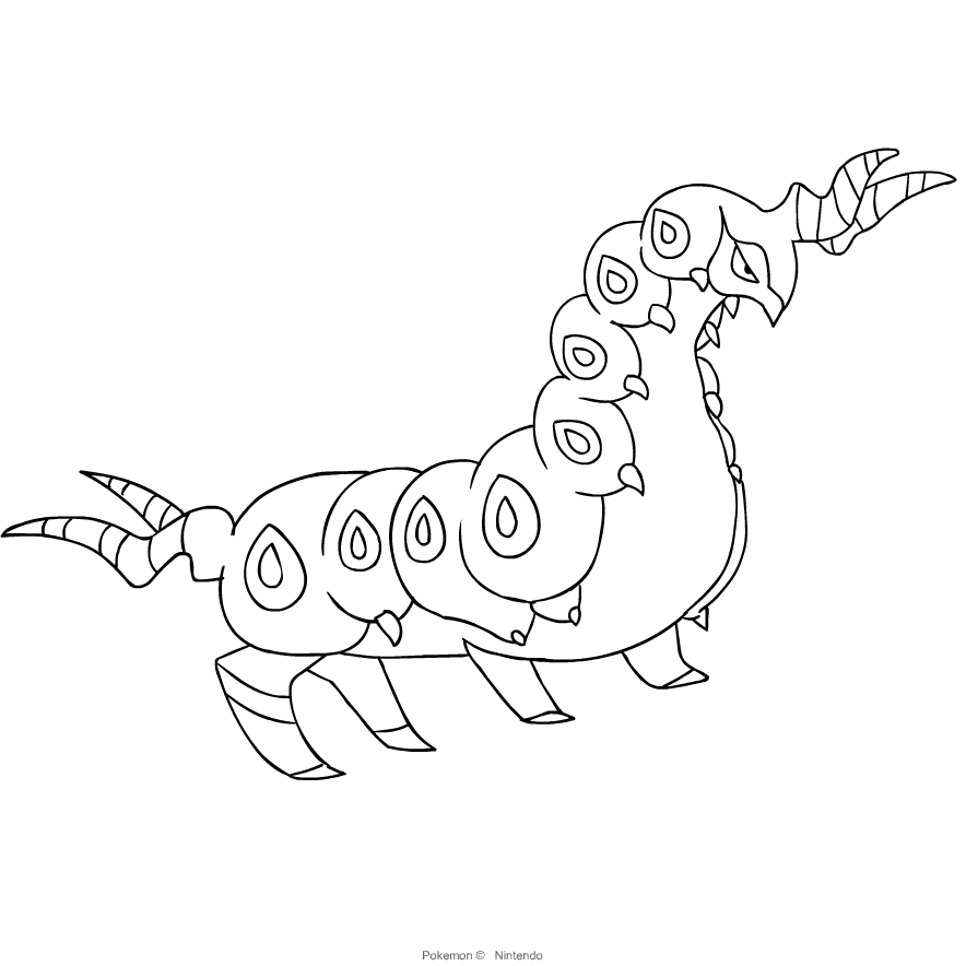 Scolipede from the fifth generation Pok mon to print and color