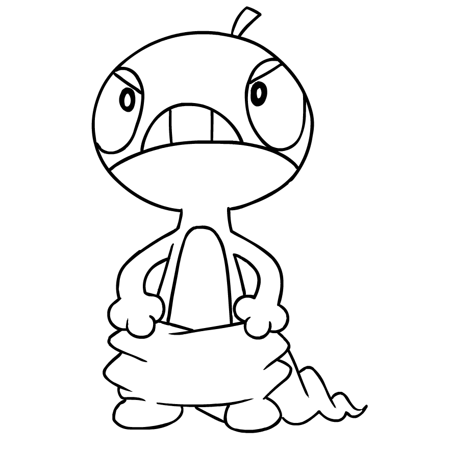 Scraggy de la quinta generación de Pokémon para imprimir y colorear