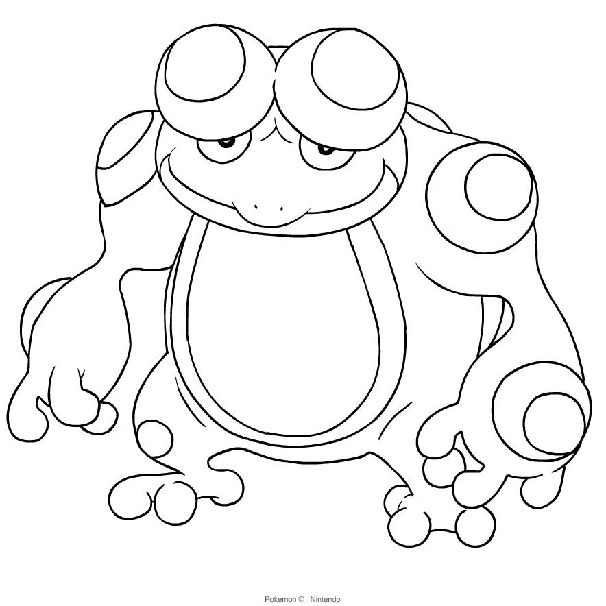 Seismitoad del Pokémon de quinta generación para imprimir y colorear