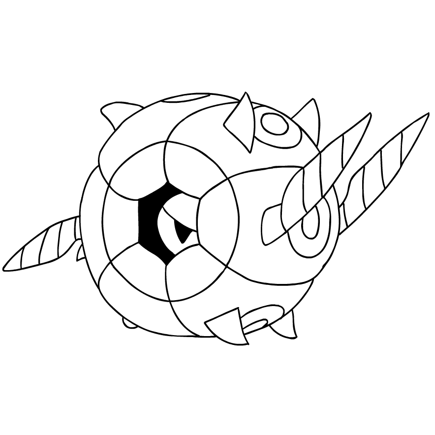 Whirlipede del Pokémon de quinta generación para imprimir y colorear