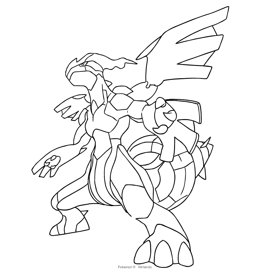 Zekrom de la quinta generación de Pokémon para imprimir y colorear