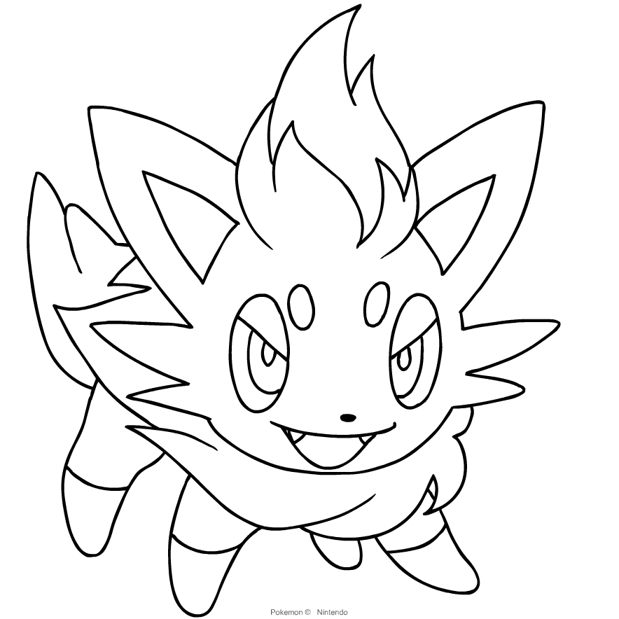 Cute Zorua Pokemon Coloring Pages Sketch Coloring Page