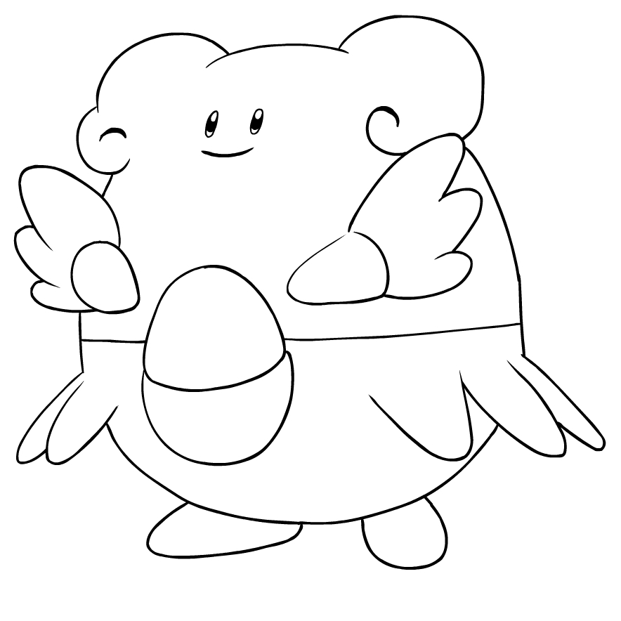 Dibujo de Blissey de Pokémon de la segunda generación para imprimir y colorear