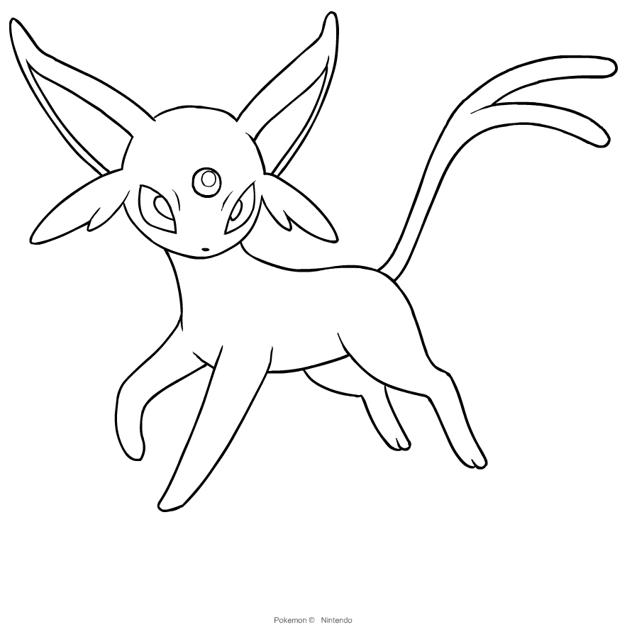 Espeon from the second generation Pok mon to print and coloring