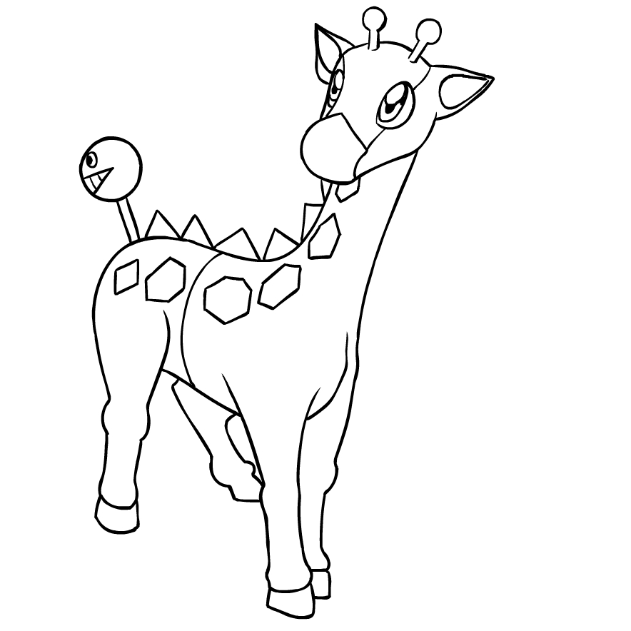 Girafarig from the second generation Pok mon to print and coloring