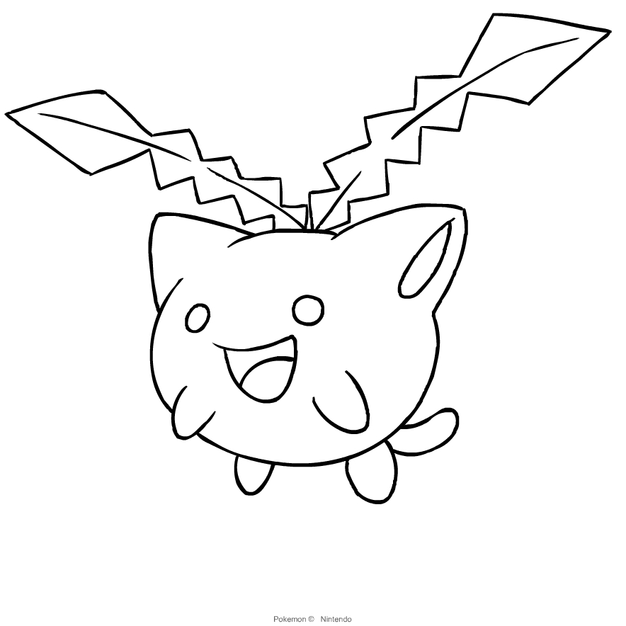 Hoppip de la deuxième génération de Pokémon à imprimer et colorier