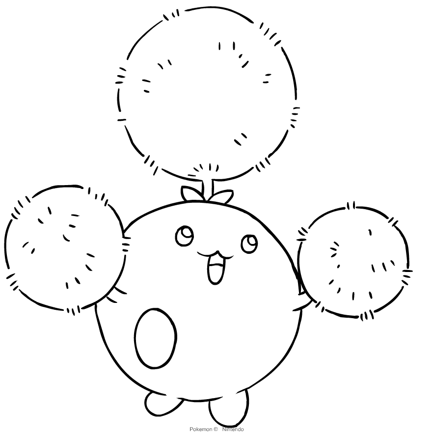 Jumpluff from the second generation Pok mon to print and color
