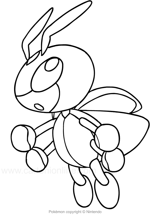 Coloriage de Ledian de Pokémon à imprimer et colorier