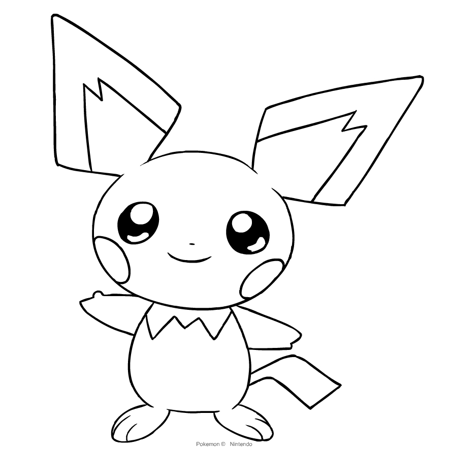 Pichu du Pokémon deuxième génération à imprimer et colorier