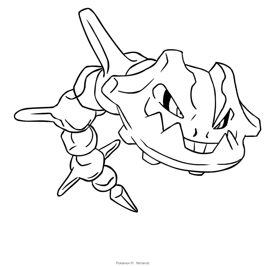 Steelix de la deuxième génération Pokemon à imprimer et colorier