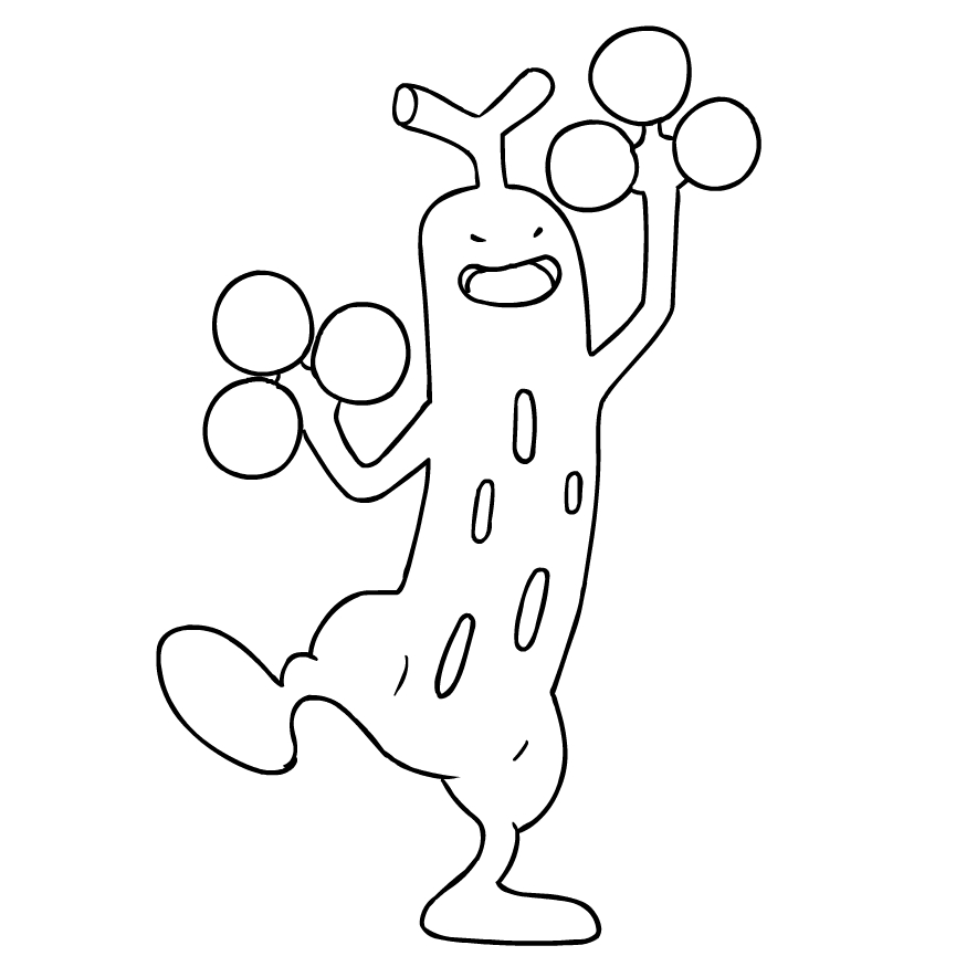 Sudowoodo del Pokémon de segunda generación para imprimir y colorear