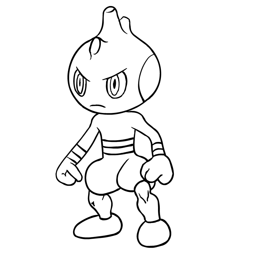 Tyrogue från andra generationens Pokémon för tryck och färg