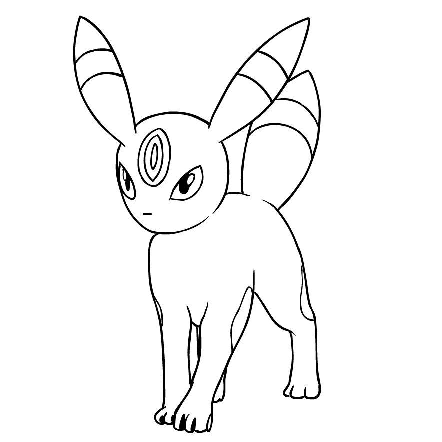 Umbreon from the second generation Pok mon to print and coloring