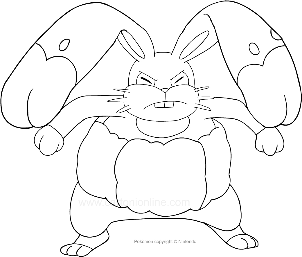 Dibujo de Diggersby de Pokemon para imprimir y colorear