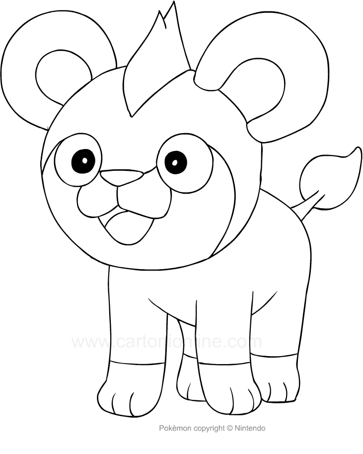 Litleo of Pokemon coloring page to print and color