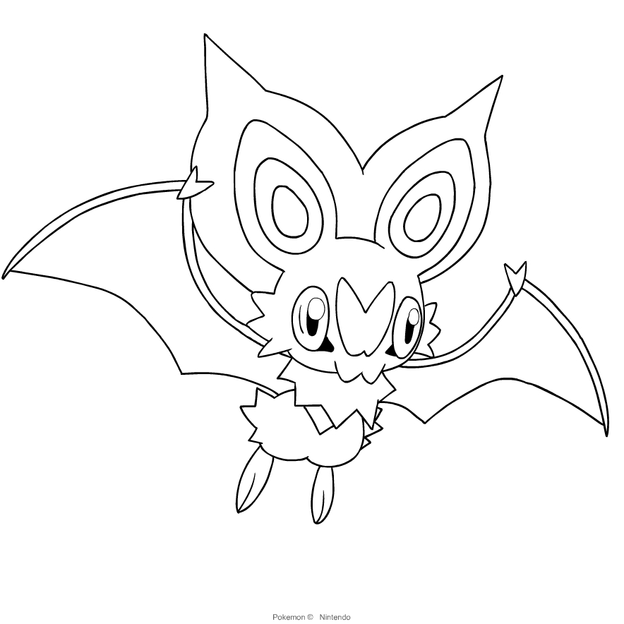 Noibat du Pokémon sixième génération à imprimer et colorier