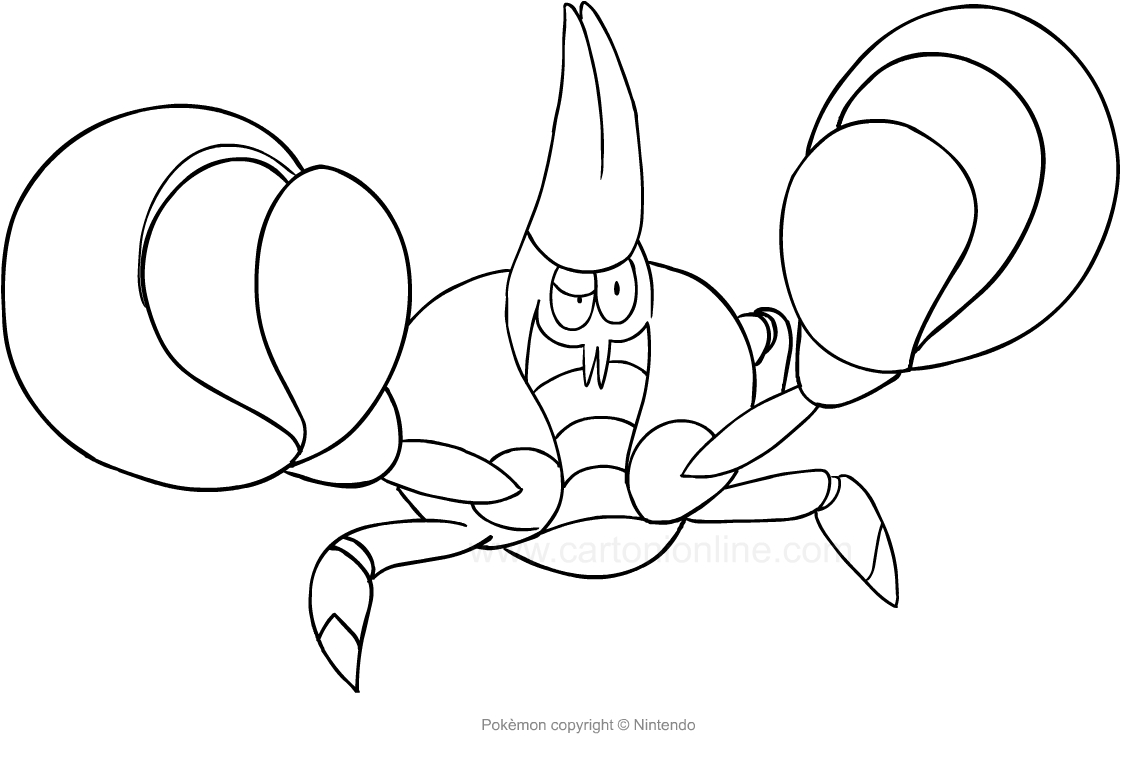 Crabrawler de Pokemon para imprimir y colorear