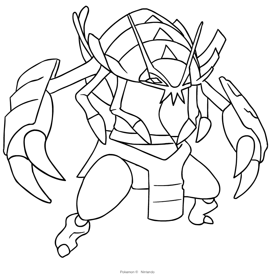 Golisopod from the seventh generation of the Pokmon coloring pages to print and coloring